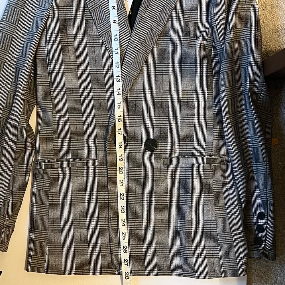 Lucy Paris double button grey plaid contemporary tailored Blazer XS NWT - Picture 13 of 15